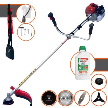 Imagem de Máquina de Cortar Grama Kawashima BCJ431-L À Gasolina 43cc 1,7HP 10.000rpm Roçadeira Lateral Multifuncional Com 5 Opções de Cortes + ÓLEO STIHL 2T