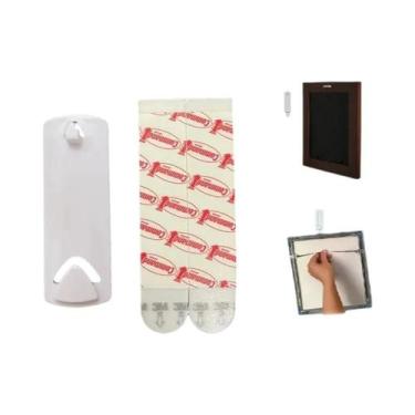 Imagem de Ganchos De Parede Tipo Dente De Serra Sem Danos Com Tiras Adesivas 3M,