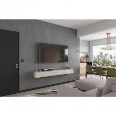 Imagem de Bancada Suspensa Bali 1.9 Suporte P/ Decoração E Eletrônicos Com Gaveteiro - Off White Perolizado