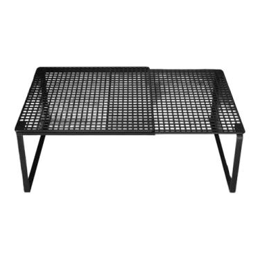 Imagem de YWJLQH Prateleira de armazenamento expansível para armário, suporte antiderrapante, organizador de armário, prateleira ajustável para pratos, xícaras para, Preto 38 a 62cm