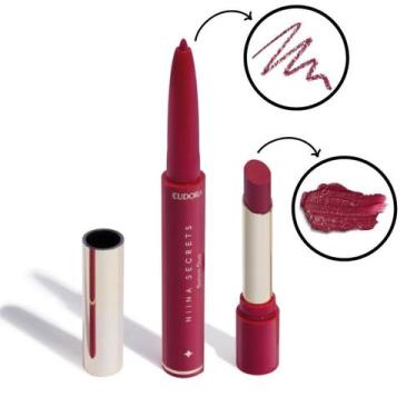 Imagem de Batom Rosa Duo Perfect Match Eudora Niina Secrets 1,65G