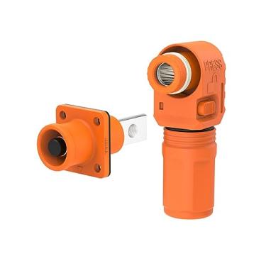 Imagem de 1 conjunto de conector de armazenamento de energia da bateria, conectores de alta corrente 150A 35 mm² Terminal de plugue rápido laranja plugue e soquete de ângulo reto IP67 adaptador de alimentação à