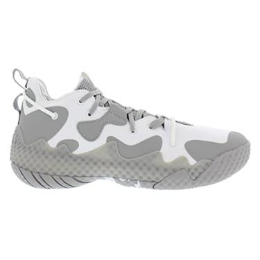 Imagem de adidas Tênis de basquete unissex Harden Vol. 6, Branco/Cinza-Branco Brilhante, 15 Women/13.5 Men