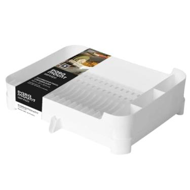 Imagem de Escorredor de Louças Grande para 16 Pratos Com Suporte de Talheres Bandeja de Drenagem e Bico Para Escoar Agua Pia Seca (Branco)