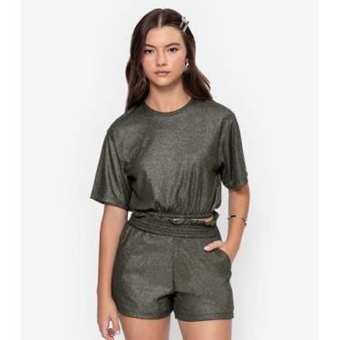 Imagem de Conjunto Blusa Com Shorts Feminino Minty Verde, 14, Verde