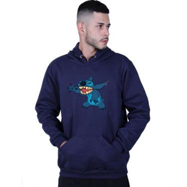 Imagem de Moletom Unissex Canguru Lilo Stitch Risada - Lafre, Azul marinho, GG