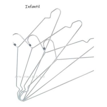 Imagem de Cabide Com Cava Infantil Metal Cromado - Jogo Com 12 Peças - Arte Prim