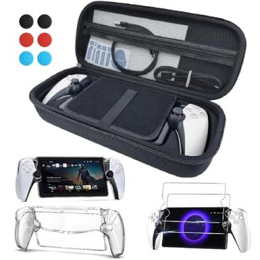 Imagem de INITMMO Conjunto De Acessórios 3 Em 1 Para Playstation Portal - Initmmo, Estojo Transporte Ps5 E Pc Rígido, Capa Transparente Com 2 Protetores Tela, Óculos Temperados, 4 Apoios Os Polegares, Pacote