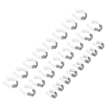 Imagem de Boxonly T5 T8 T10 Suporte de clipes U para suporte de montagem de lâmpada de LED Suporte de tubo fluorescente de aço inoxidável, braçadeiras de tubo, suporte de mola, clipes de ferramentas, branco