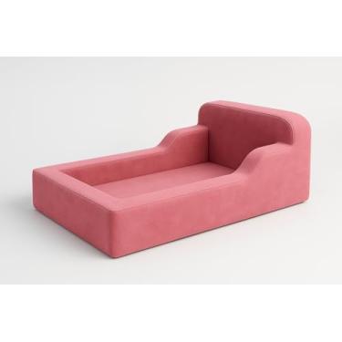Imagem de Cama Infantil Montessoriana Rosa 100% Espuma, com colchão embutido 0,88 x 1,88 Altura de 40 cm