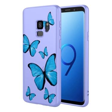 Imagem de KOARWVC Capa de telefone para Galaxy S9, capa para Samsung S9 SM-G960U, linda estampa de borboleta, capa protetora de TPU macio para Samsung Galaxy S9 borboleta roxa