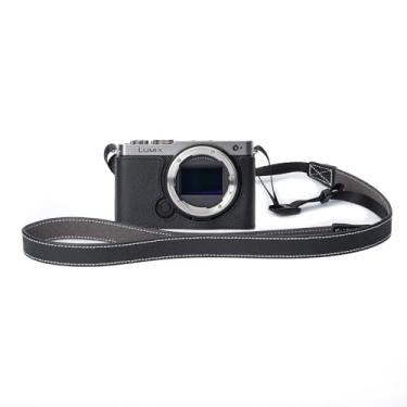 Imagem de Capa para câmera S9 vintage de couro genuíno com placa de base de alumínio para Panasonic Lumix S9 (conjunto de textura PalmSwell preta)