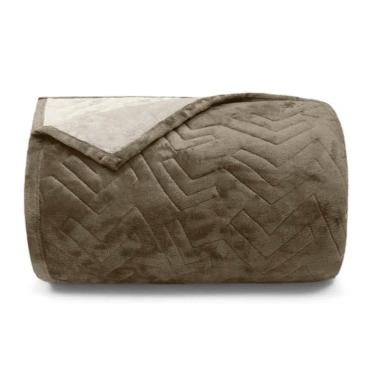 Imagem de Cobertor Buettner Casal Flannel Plush 100% Poliéster Dupla Face 220mx240m Chocolate Escuro / Chocolate Claro