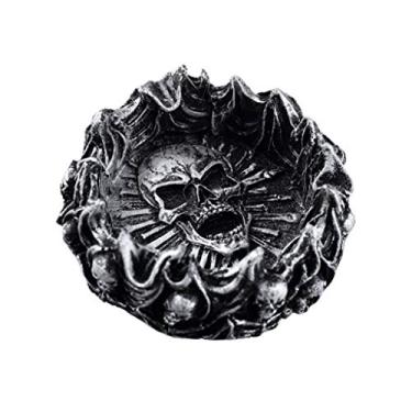 Imagem de Cinzeiros à prova de vento para cigarros cinzeiro de charuto cinzeiro de caveira de Halloween grande bandeja de cinzeiro de cigarro para uso ao ar livre interno decoração de resina legal presente