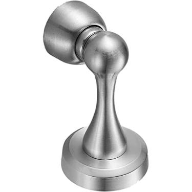 Imagem de LIFOND Batente de porta montado na parede, batente de porta de piso de aço inoxidável, batente magnético forte, batente de porta perfurado anticolisão de altura ajustável, para porta de banheiro e