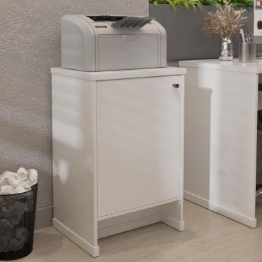 Imagem de Balcão Baixo Com Porta E Prateleira Para Escritório Verbena - Branco
