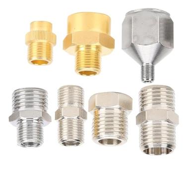Imagem de ZJchao Adaptador de Aerógrafo, Adaptador de Mangueira de Aerógrafo Profissional de Compressor de Ar 7PCS Kit de de Profissional 1/8 pol. 1/4 pol. Conector BSP para Mangueira de de Compressor