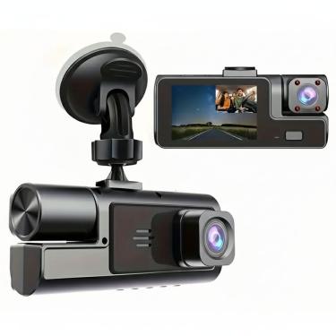 Imagem de Câmera Dash Veicular Frontal Full HD 1080P Interna 720P Visão Noturna, Ângulo Amplo 170 Graus, D53S, Preto