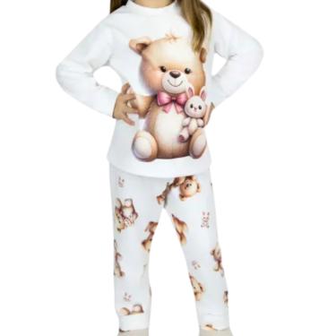 Imagem de Pijama Microsoft Sublimado Manga Longa Infantil Ursinha Menina Dedeka