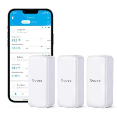 Imagem de Termômetro higrômetro Govee H5100 Bluetooth, pacote com 3