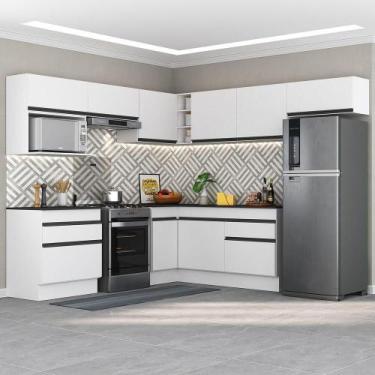 Imagem de Armário De Cozinha Completa De Canto Branco/preto - MULTIMOVEIS