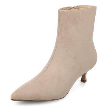 Imagem de Journee Collection Bota feminina Arely no tornozelo, Castanho-acinzentado/camurça, 42
