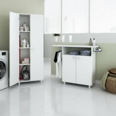 Imagem de Conjunto Lavanderia com Armário e Tábua de Passar Organizadora Neve Es