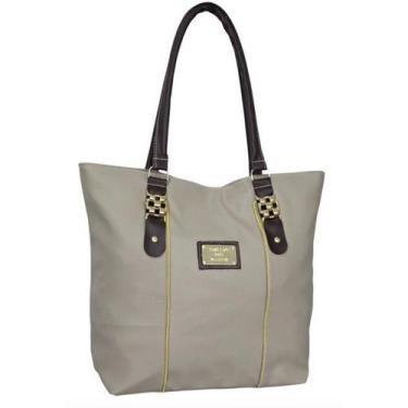 Imagem de Bolsa Barata de Ombro Tecido Sintético Bs17 - Victoria Segrob, Bege