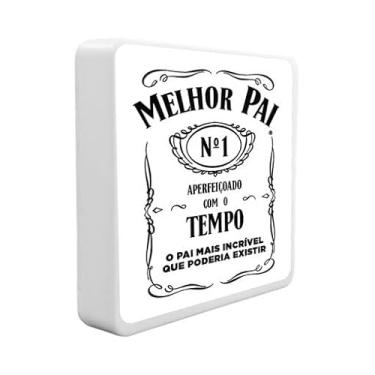 Imagem de Luminária Slim Box Decorativa, Placa Retrô Melhor Pai No. 1, Aperfeiçoado com o Tempo, Estilo Vintage, para Decoração de Parede