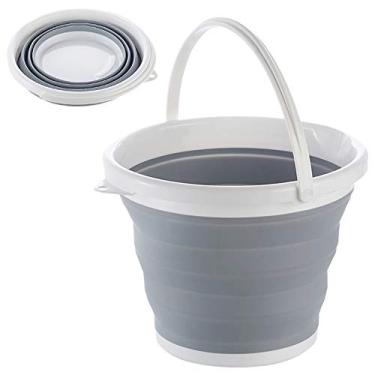 Imagem de Balde Plegável 5L Container de Água para Lavagem em Casa Camping Hiking Fishing