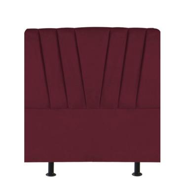 Imagem de Cabeceira Estofada Bélgica 100cm Solteiro Para Cama Colchão Box Quarto Suede Bordô - Aurora Line