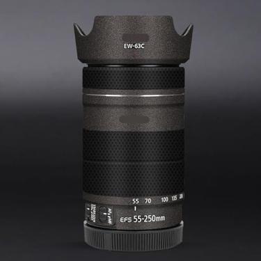 Imagem de EFS 55-250 4-5.6 Película de vinil adesivo protetor para câmera Canon EF-S 55-250 mm F4-5.6 é STM III Acessórios de fotografia (marrom metálico)