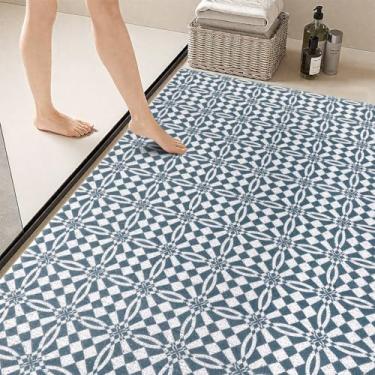 Imagem de Tapete de chuveiro antiderrapante - tapetes de chuveiro antiderrapantes de secagem rápida para chuveiro interno, tapete de banho de PVC macio, tapete de banho extra grande para chuveiro, banheira