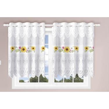 Imagem de Beija Flor, Cortina Pia/vitro Bando Passione Renda Cozinha1,60x0,75x0,20 Cor:Girassol