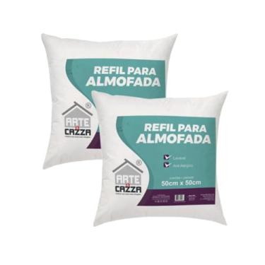 Imagem de Kit 2 Refil Enchimento Almofada 50x50 cm Alta Fibra Silicone Macia Antiácaro