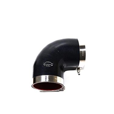 Imagem de LTI Universal 83 mm, 4 camadas, reforçado, alto desempenho, 8,25 cm, ID, 90 graus, acoplador de mangueira de silicone com grampo T T304 de aço inoxidável (8,25 cm PRETO)