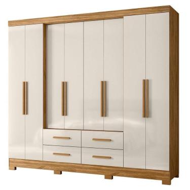 Imagem de Guarda Roupa Casal 8 Portas 237 Cm San Lorenzo Freijo Off White Moval