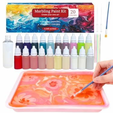 Imagem de Kit de pintura de mármore de água com esmalte de argila seca ao ar de alto brilho, conjunto de tinta aquarela para artesanato, tinta acrílica perfeita para aniversário, Páscoa, Halloween, Natal, Ano