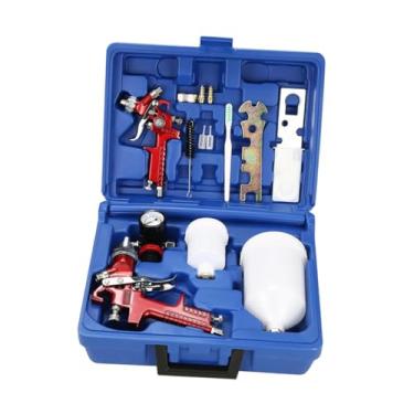 Imagem de JicSuXi Pintura Automática Pulverizador de Tinta a Ar Melhoria Doméstica Conjuntos de Pulverização a Ar para Arte Pintura Automática Modelos de Pintura de Cas, bico vermelho 1.4 0.8