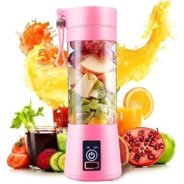 Imagem de Mini Liquidificador Portátil Shake Take Juice 6 Lâminas Recarregável - (Rosa)