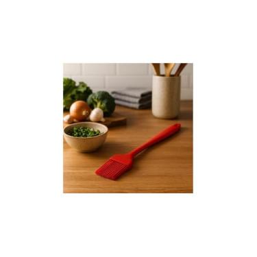 Imagem de Pincel Culinário de Silicone, 25 cm, Vermelho, Resistente até 180°C, 65g