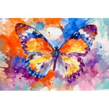 Imagem de kaiwern Tapete de boas-vindas borboleta colorido tapete de entrada externo tapete decorativo para entrada externa sala de estar frontal banheiro cozinha, 38 x 58 cm