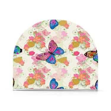Imagem de JUZIHAI Porta-guardanapos de borboletas em aquarela para mesa dispensador de guardanapo de acrílico para mesa suporte de lenços independente para cozinha sala de jantar bar festa decoração de casa
