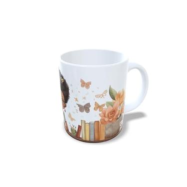 Imagem de Caneca de Cerâmica 325ml Dia dos Professores, Design Floral com Ilustração, Branca (14110)