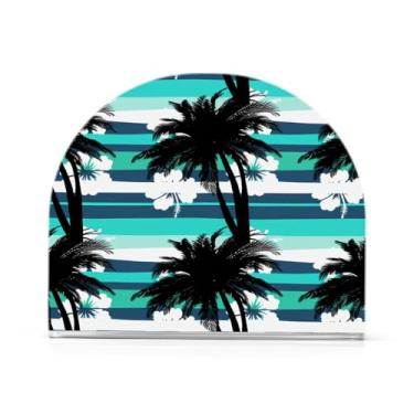 Imagem de Qilmy Porta-guardanapos acrílico de palmeira tropical, suporte de lenços de mesa independente, dispensador de papel de coquetel para cozinha, jantar, restaurante, bar, decoração, 1 pacote
