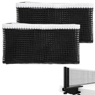 Imagem de Molain 2 peças de rede de pingue-pongue, reposição de rede de tênis de mesa para uso interno e externo, escola, academia, preto (179,8 cm x 15 cm)