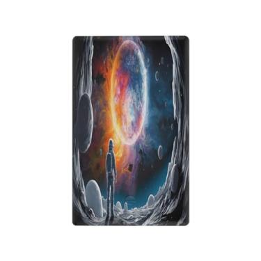 Imagem de Wassud Placa de cobertura para interruptor de luz, saída dupla, placa de parede, um astronauta olha para o céu, decoração de casa, sala de estar, quarto, decoração