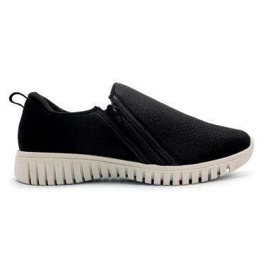 Imagem de Tênis Usaflex Feminino Slip On Elastano Zíper Casual AE22039-Feminino