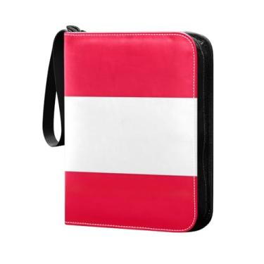 Imagem de Fichários de cartões colecionáveis com bandeira da Áustria com 4 bolsos para fichário, 400 bolsos protetores de exibição de cartões esportivos, álbuns, estojo organizador de armazenamento de cartões