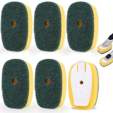 Imagem de Pacote com 6 refis de escova de esponja verde para escova de pratos OXO